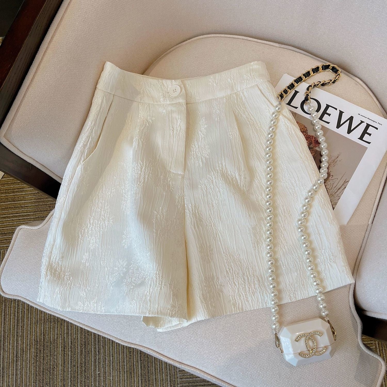 Chanel-style Black Jacquard Suit Shorts For Women - T&amp;A enterprises