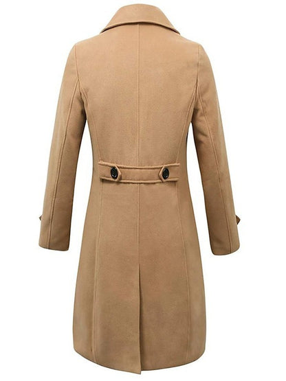 Fall Winter Men Woolen Coat Double Breasted Long - T&amp;A enterprises