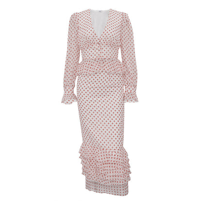 Cross Print Two-Piece Peplum Set - T&amp;A enterprises