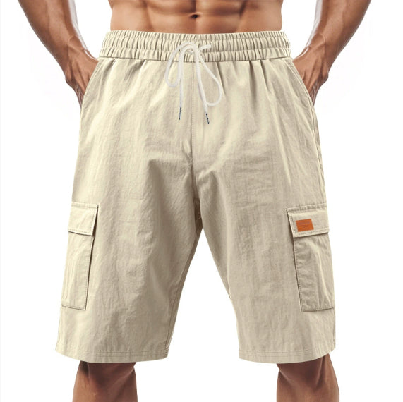 Loose Sports And Leisure Solid Color Linen Drawstring Shorts - T&amp;A enterprises