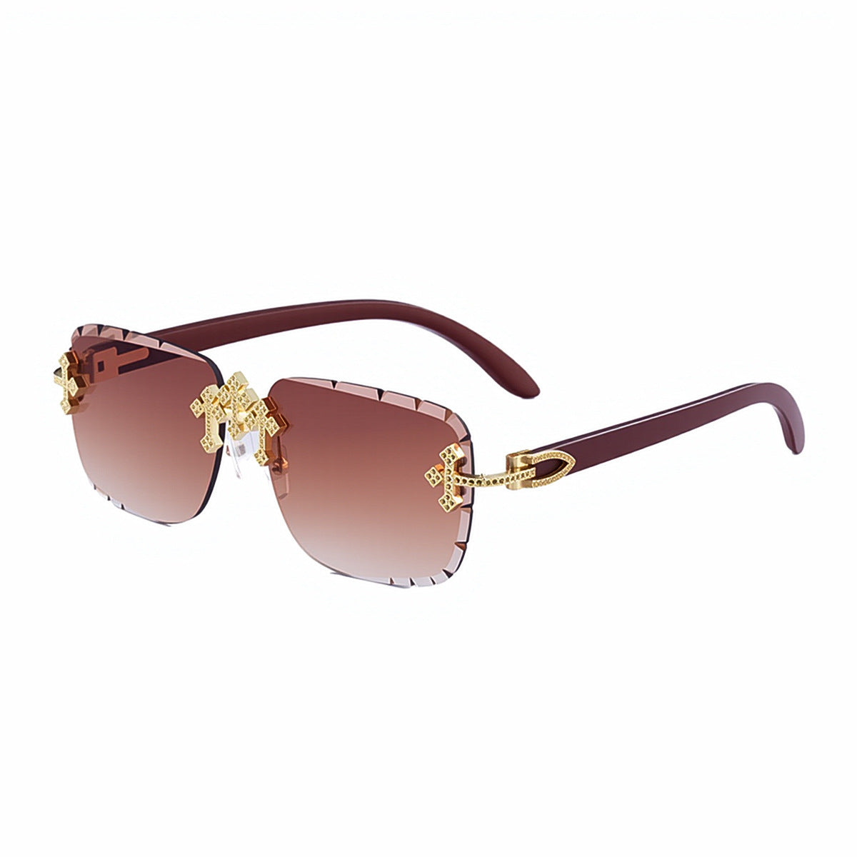 European And American Retro Frameless Mens Diamond Sunglasses - T&amp;A enterprises
