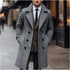 Fall Winter Men Woolen Coat Double Breasted Long - T&A enterprises