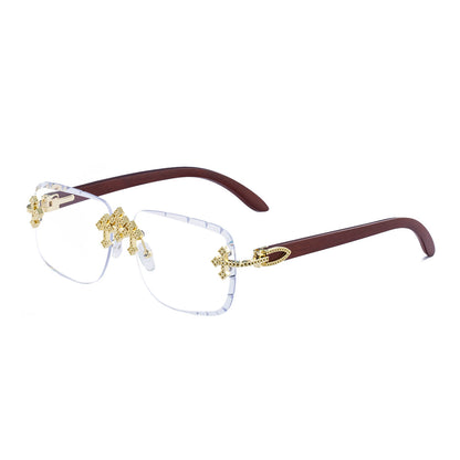 European And American Retro Frameless Mens Diamond Sunglasses - T&amp;A enterprises