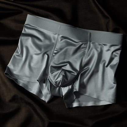 Comfortable And Healthy 10A Antibacterial Mulberry Silk Crotch High-Elastic Seamless Waistband Boxer Briefs - T&amp;A enterprises