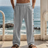 Drawstring Waist Side Button Solid Color Casual Men&