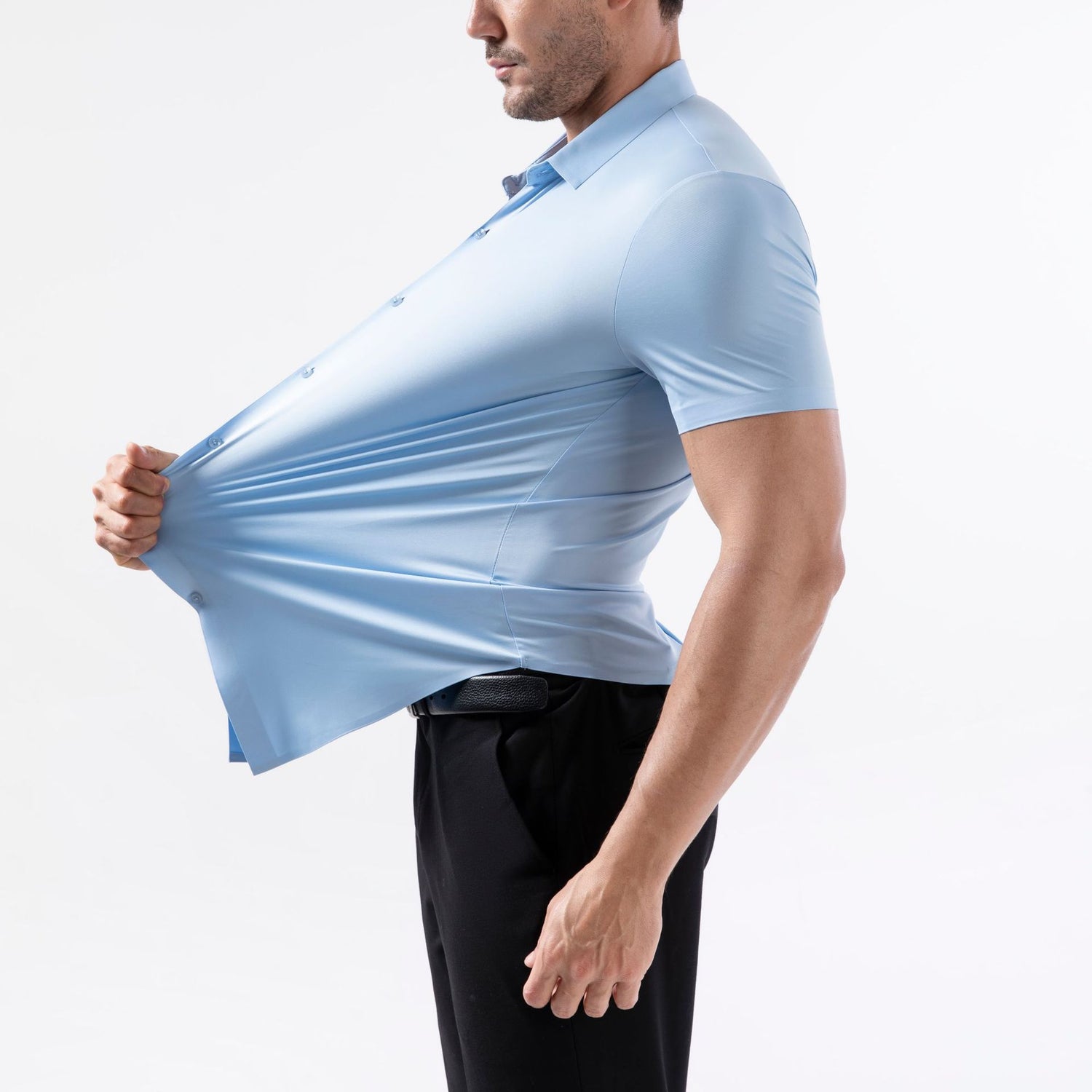 Four-side High Elastic Shirt Men&