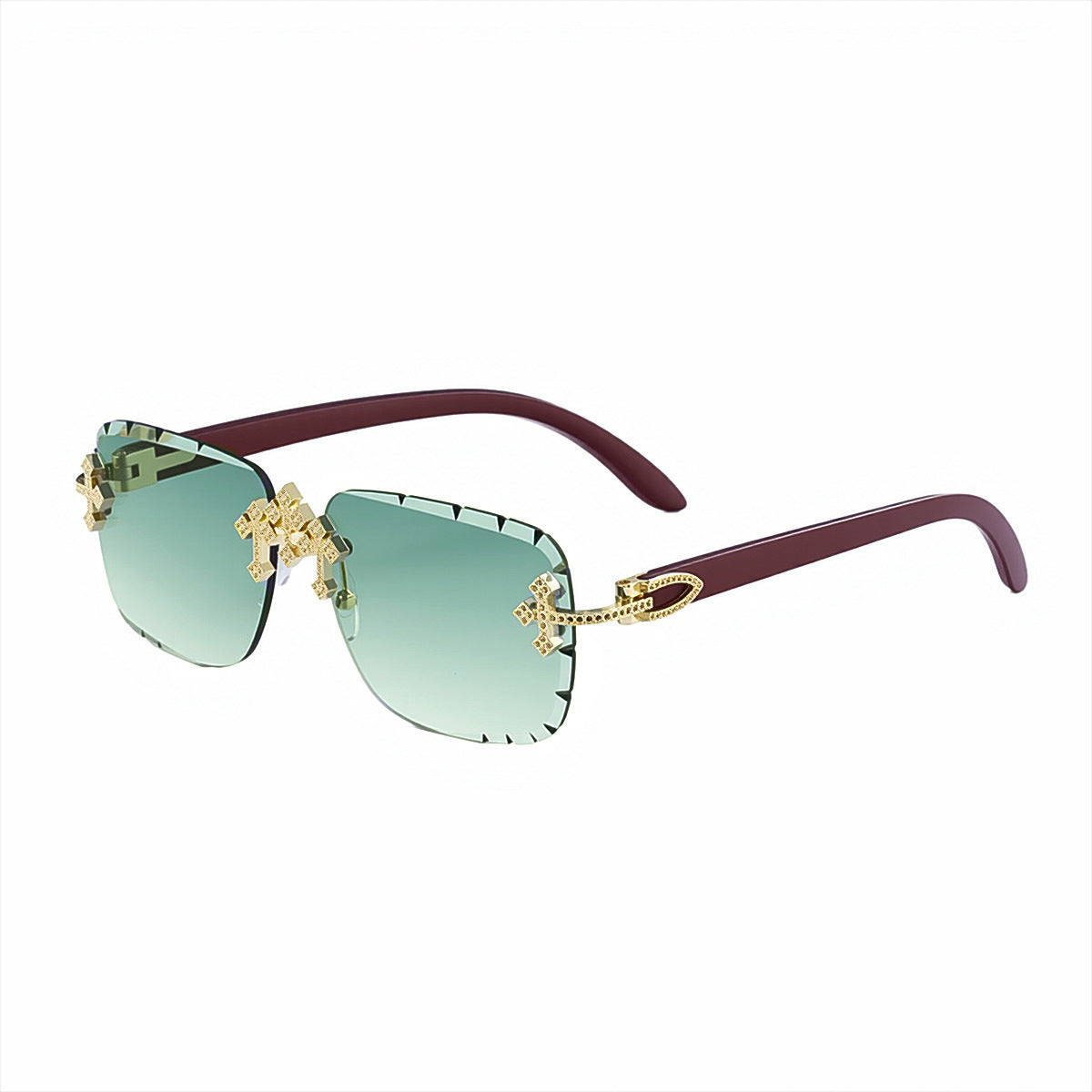 European And American Retro Frameless Mens Diamond Sunglasses - T&amp;A enterprises