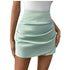 Womens Pleated Wrap Asymmetrical High-Waist Casual Shorts - T&A enterprises
