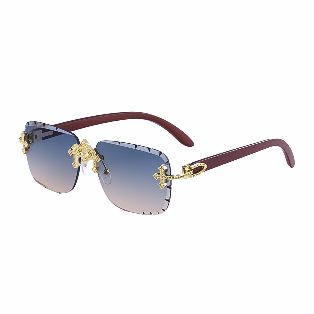 European And American Retro Frameless Mens Diamond Sunglasses - T&amp;A enterprises