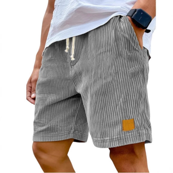 Vintage Embroidered Corduroy Fashion Lace-up Casual Shorts - T&amp;A enterprises