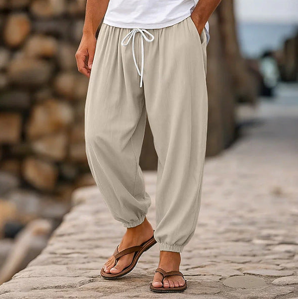 Mens Casual Loose-fitting Solid-color Beach Shorts - T&amp;A enterprises