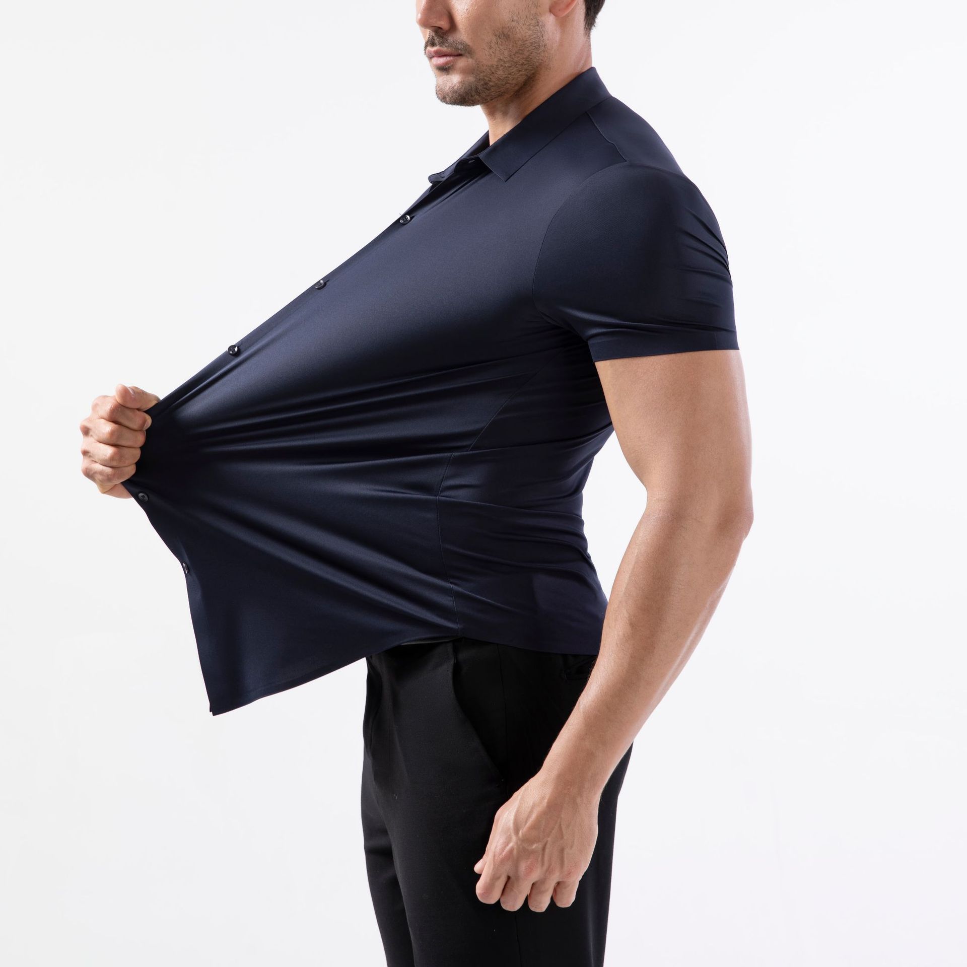 Four-side High Elastic Shirt Men&