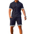 Lapel Short-sleeved Shorts Two-piece Sports And Leisure Men&