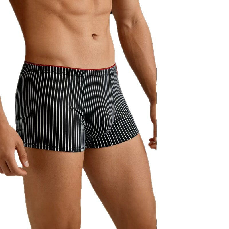 Striped Antibacterial Breathable Mid Rise Plus Size Mens Underwear - T&amp;A enterprises