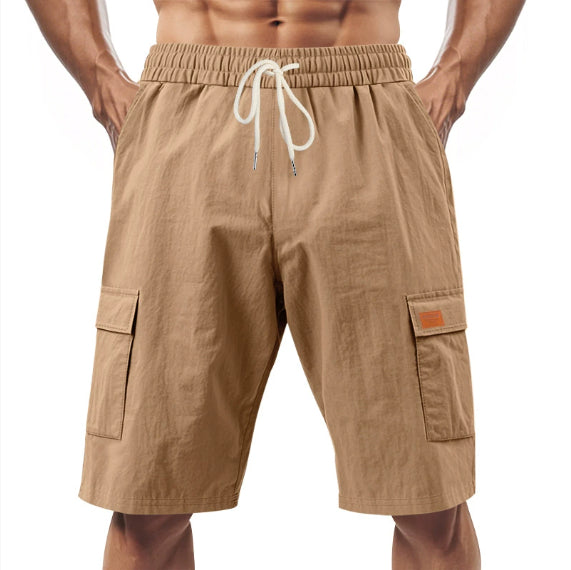 Loose Sports And Leisure Solid Color Linen Drawstring Shorts - T&amp;A enterprises