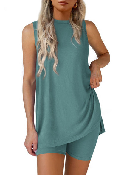 New Womens Summer Tank Top And Elastic Shorts Casual Set - T&amp;A enterprises
