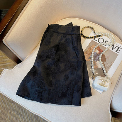 Chanel-style Black Jacquard Suit Shorts For Women - T&amp;A enterprises