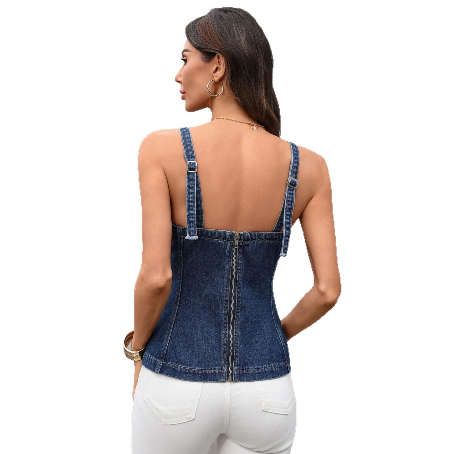 European And American Style Fashionable Simple Strap Denim Vest Top - T&amp;A enterprises