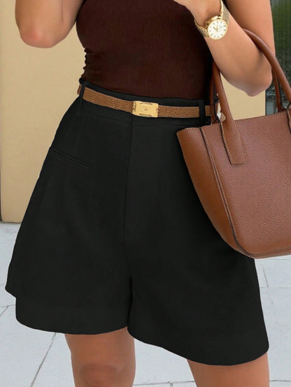Fashionable Casual High-Waist Loose Straight-Leg Pants Womens Shorts - T&amp;A enterprises