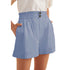 Solid-color Casual Shorts With Elastic Waistband - T&A enterprises