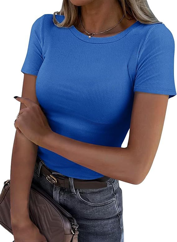 New Womens Long-Sleeve Stretch Crewneck Ribbed T-Shirt - T&amp;A enterprises