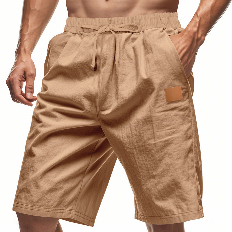 Solid-color Mens Plus-size Thin Linen Breathable Beach Sports Casual - T&amp;A enterprises