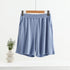 Pocket Shorts For Women, Summer Outerwear, High-waisted, Vertical Stripe Jacquard - T&A enterprises