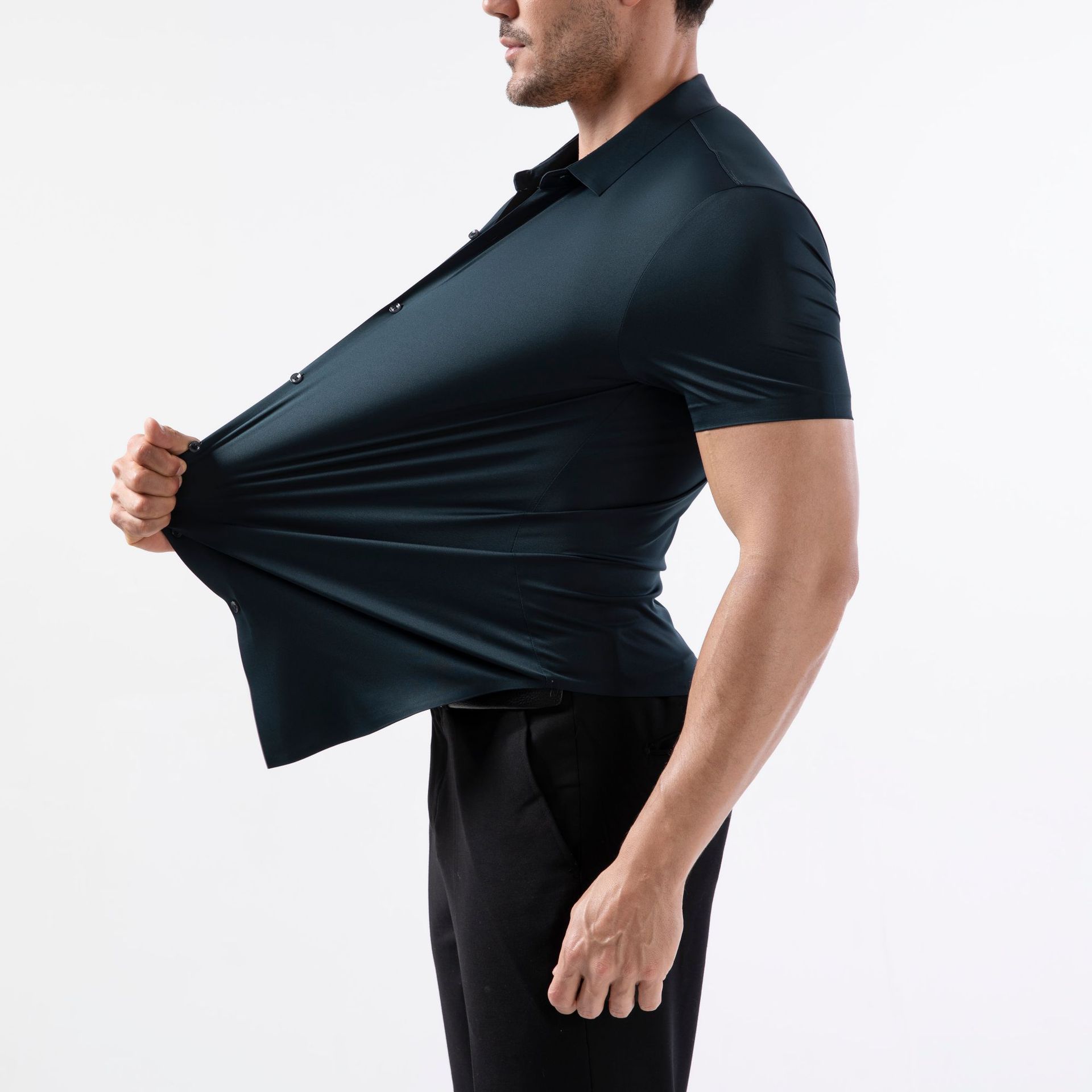 Four-side High Elastic Shirt Men&
