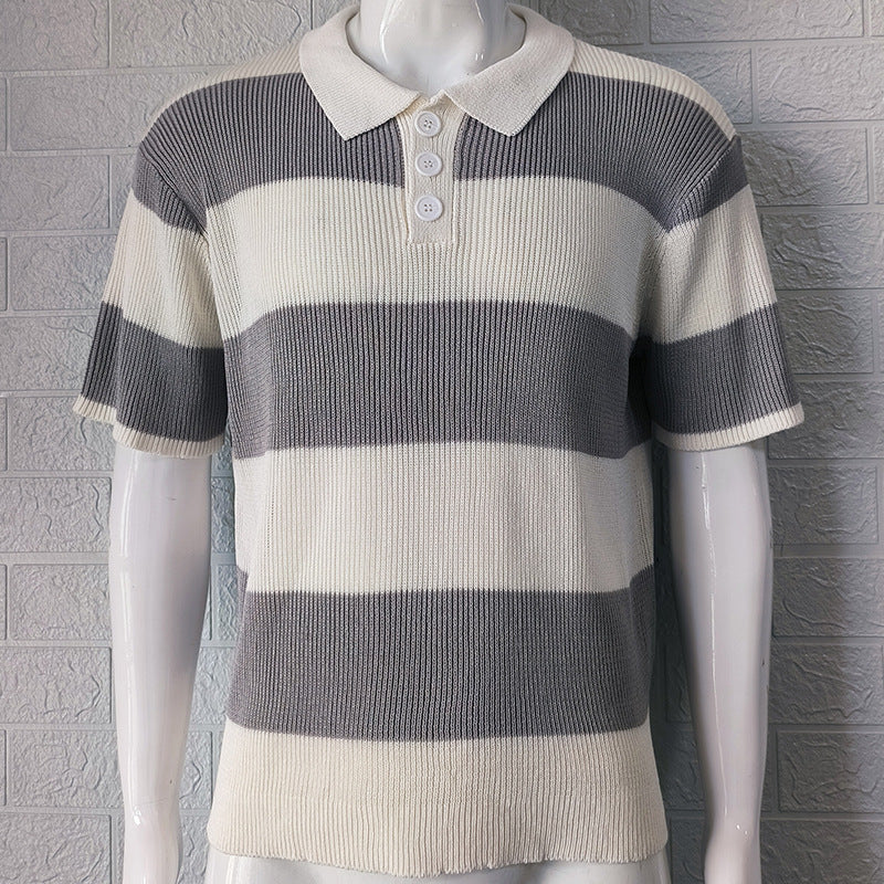Mens Clothing Summer Fashion Lapel Sweater Short Sleeve Men Clothing Men Wears - T&amp;A enterprises