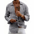 Loose-fit Cardigan With A Lapel Collar Versatile Linen Long-sleeve Shirt - T&A enterprises
