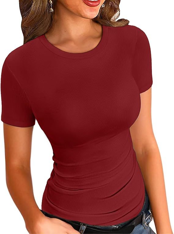 New Womens Long-Sleeve Stretch Crewneck Ribbed T-Shirt - T&amp;A enterprises