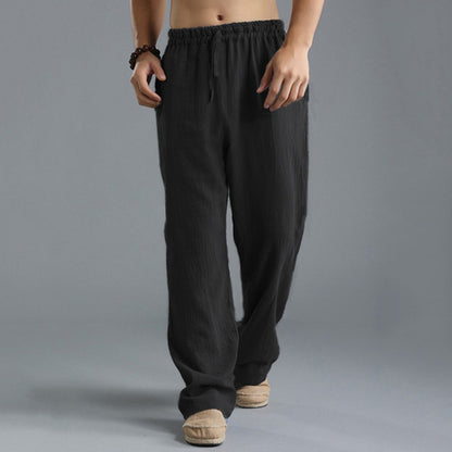 Linen Leisure Trousers - Versatile Khaki, Black, Blue &amp; White - T&amp;A enterprises