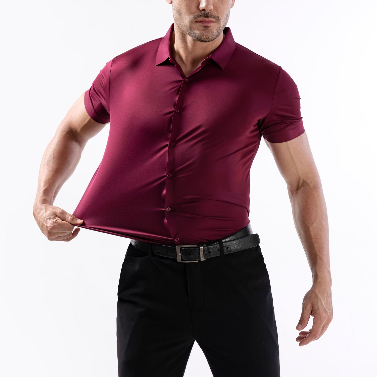 Four-side High Elastic Shirt Men&
