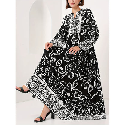 Elegant Loose-fitting Black Robe For Women - T&amp;A enterprises