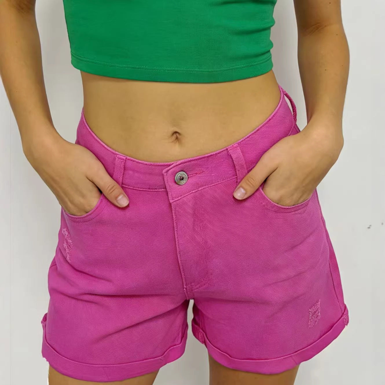 Casual Retro Distressed Womens Denim Shorts - T&amp;A enterprises