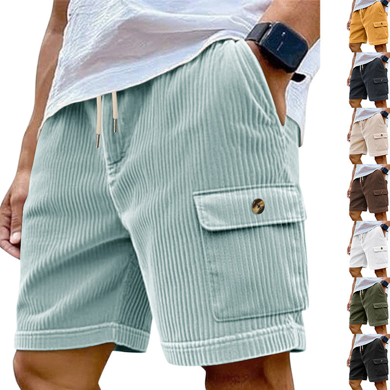 Mens Corduroy Multi-Pocket Shorts For Sports - T&amp;A enterprises