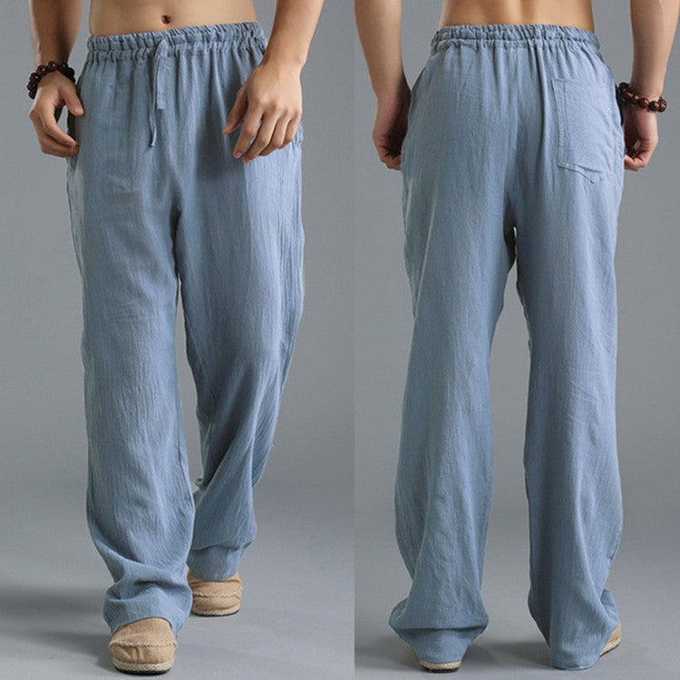 Linen Leisure Trousers - Versatile Khaki, Black, Blue &amp; White - T&amp;A enterprises