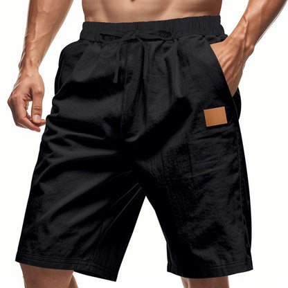 Solid-color Mens Plus-size Thin Linen Breathable Beach Sports Casual - T&amp;A enterprises