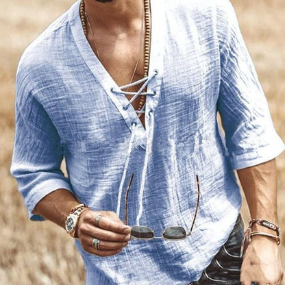 Lace Up Corn Mid Sleeved T-shirt - T&amp;A enterprises